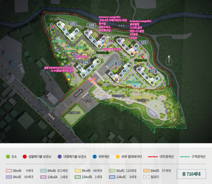 용인 푸르지오 원클러스터파크 단지배치도