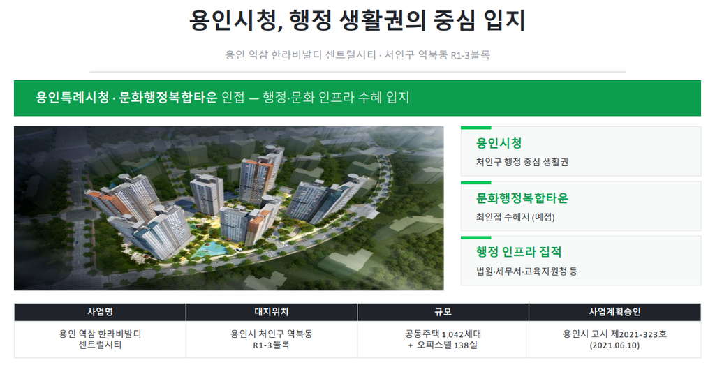 용인 한라비발디 센트럴시티 입지조건